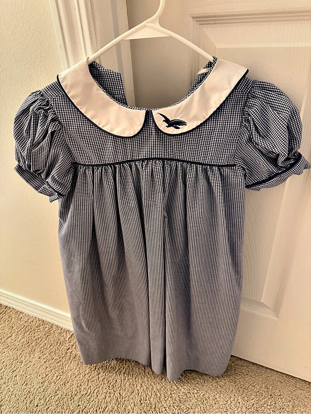 2 Becky Thatcher Girls Gingham Dresses Blue & White Size 6X